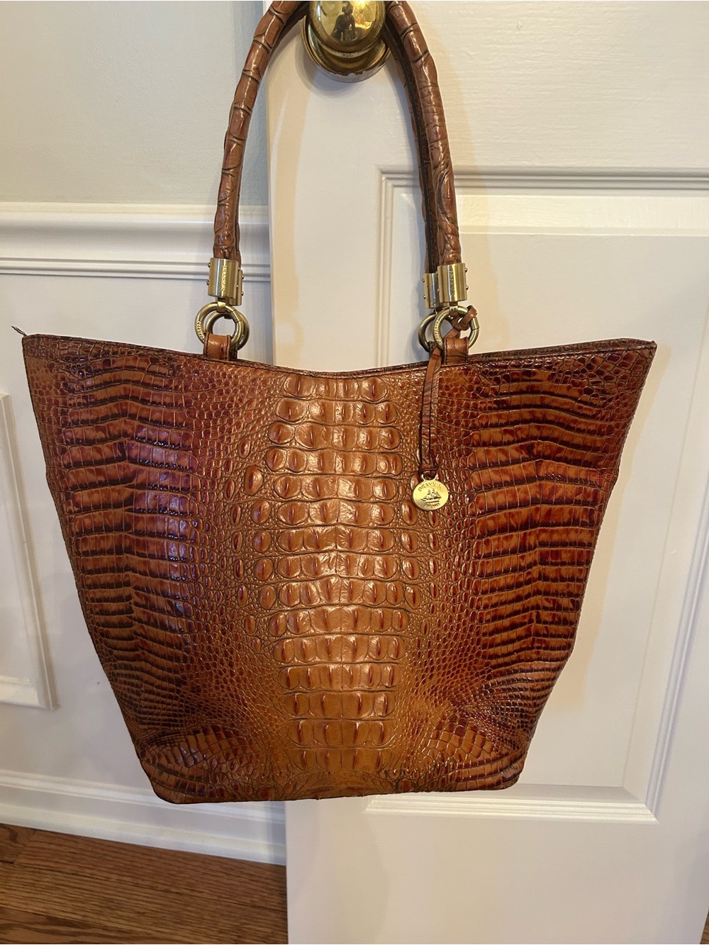 Brahmin Ruby satchel leather Melbourne Pecan handbag